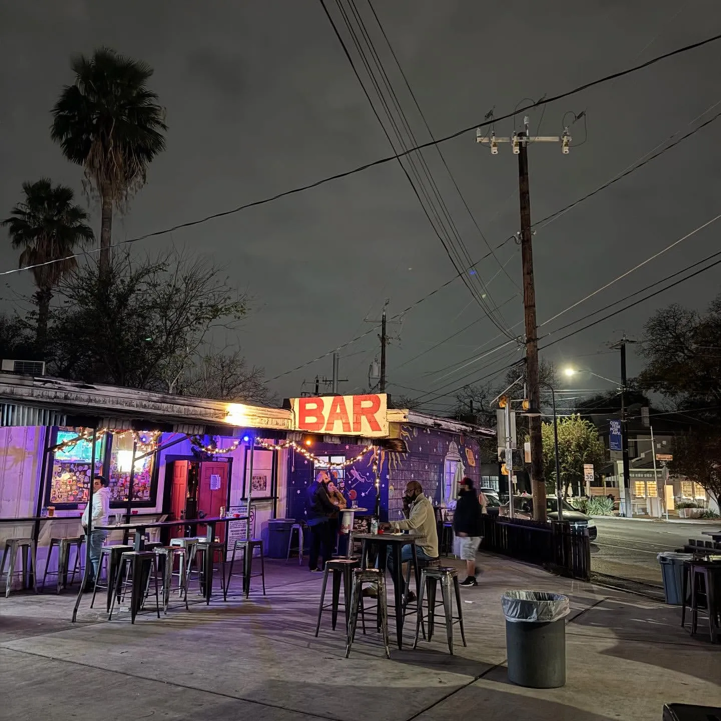 Bruno's Dive Bar exterior at night