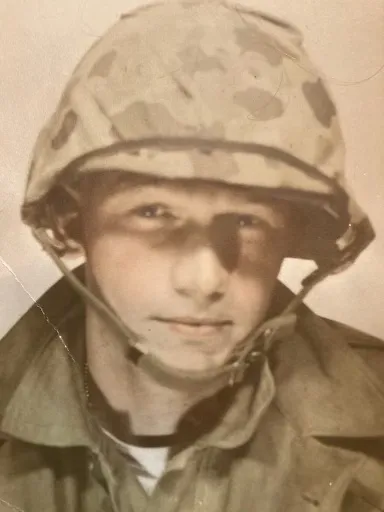 Bruno Dzanski in combat helmet